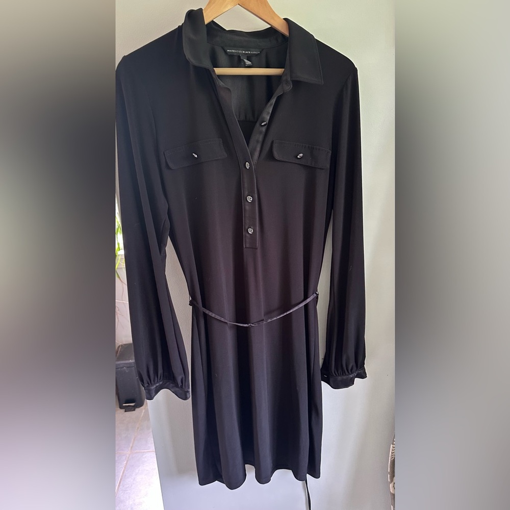 White House Black Market Black Long Sleeve Dress